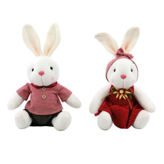 Imagem de COELHO/COELHA DA PÁCOA DECORATIVO DE POLIÉSTER 32CM - CROMUS - Cromus Embalagens Ind E Com Ltda