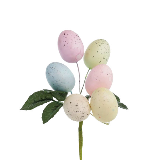 Imagem PICK DECORATIVO DE OVOS DE PÁSCOA COLORIDOS DE ISOPOR E PLÁSTICO 25CM - CROMUS