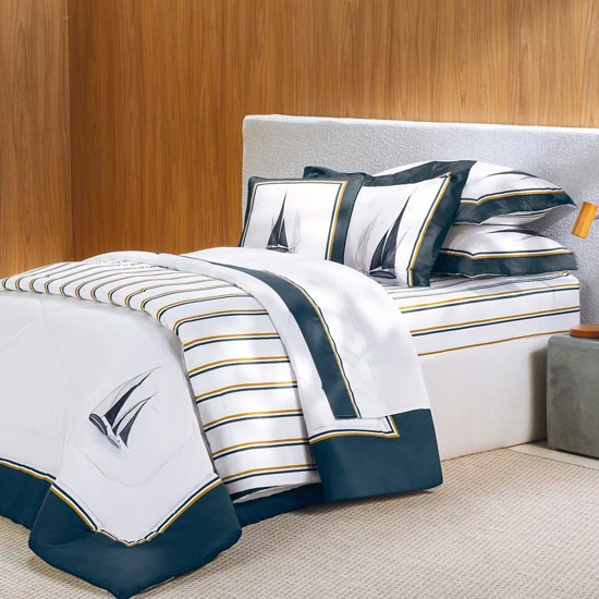 Imagem EDREDOM SOLTEIRO INFANTIL 300 FIOS 100% ALGODÃO EGÍPCIO VELEIRO - TRUSSARDI