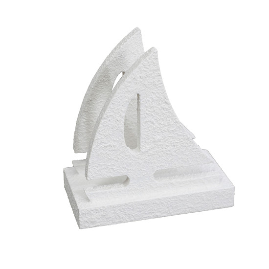 Imagem PORTA-GUARDANAPO FORMATO BARCO A VELA BRANCO DE MADEIRA 15,5X14X7CM - ENTRECASA