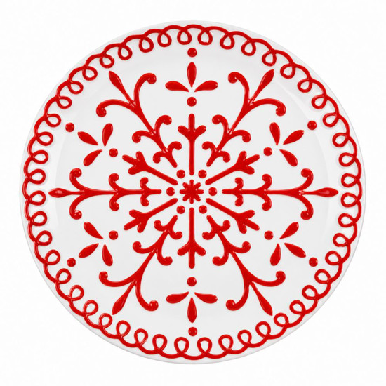 Imagem BASE RASA CERAMICA 20CM VERMELHO BEGE